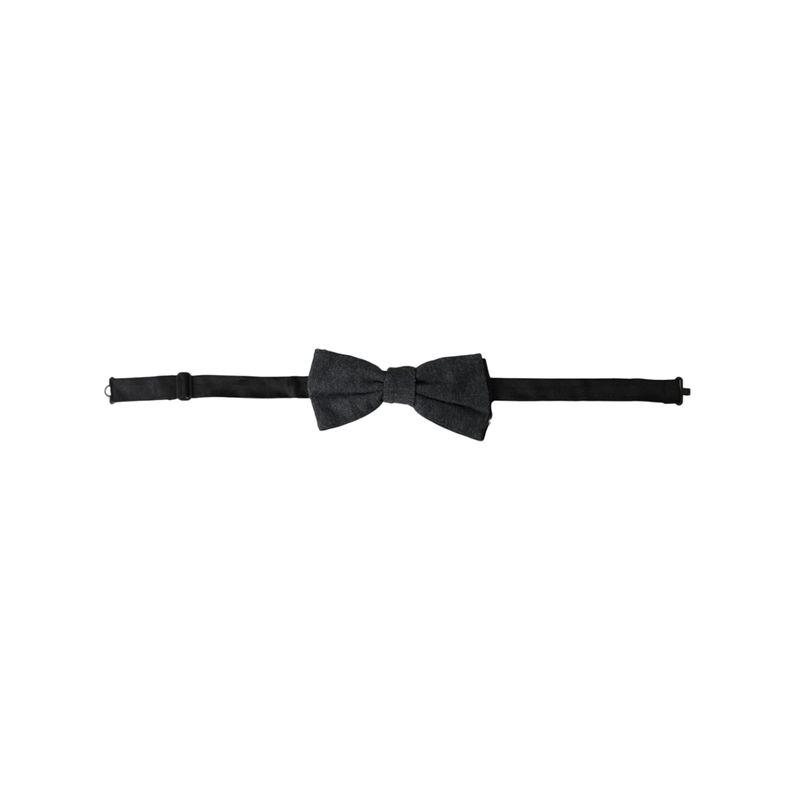 Dolce & Gabbana Dark Gray Silk Adjustable Neck Men Bow Men's Tie